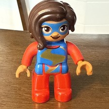 Lego Duplo MS. MARVEL SUPER HERO Kamala Khan MINI FIGURE Woman Red Blue Gold