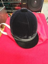 Equestrian II Riding Helmet Flexible Peak Hunt Cap 7 1/4 . Black Velvet. 59