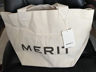 Merit Beauty Canvas Tote Makeup Bag the Everything Bag
