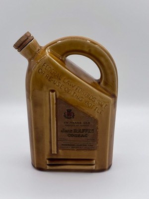Vintage Antique Empty French Ceramic Decanter Bottle Jean Raffin Cognac