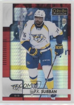 2017-18 O-Pee-Chee Platinum Red Prism 136/199 PK Subban #20 m8m