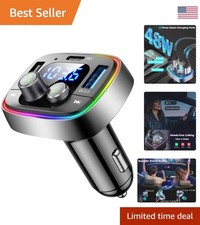 Wireless FM Transmission Car Adapter with Bluetooth 5.4  Fast Charging Ports