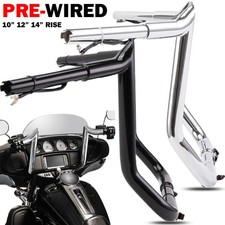 10" 12" 14" Pre-Wired Meathook Handlebars for Harley Street Glide Electra Glide