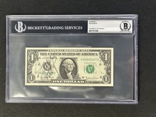 Willie Mays HOF Giants Signed $1 Bill Currency BGS BAS Beckett AUTO