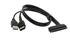 2.5 Inch HDD SATA 22Pin to eSATA Data 5V USB Powered Cable Adapter For SSD