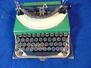 Vintage 1927 Remington No 2 Portable Typewriter Coco Green/Ivory Art Deco! NR