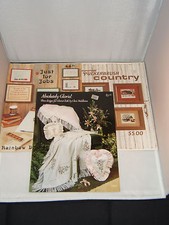 6 - EMBROIDERY PATTERN MAGAZINES "NEW" BABIES, COUNTRY, SAMPLER
