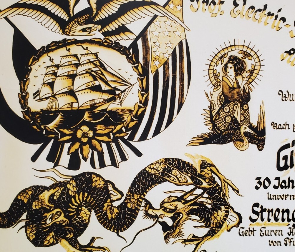 pro print antique christian warlich tattoo flash tattooing