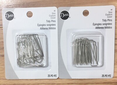 Dritz 65 Tidy Pins, Nickel-Plated Brass TWO PACKAGED (25-Count Each)