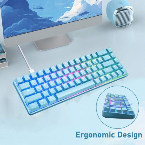 MK 68 60% Mechanical Gaming Keyboard Type-C Wired RGB 68 Key for Laptop PC Gamer - Picture 17 of 22