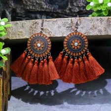 3" Bronze-tone Earring Set Bohemian Retro Dangle Drop Hook New Free Ship 8330
