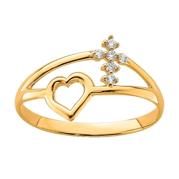 Cubic zirconia oro amarillo Anillos de Moda Religiosa