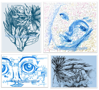 4-Piece Hidden Faces (Blue) Digital Art Collection (MBSB) - PRINTING REQ'D