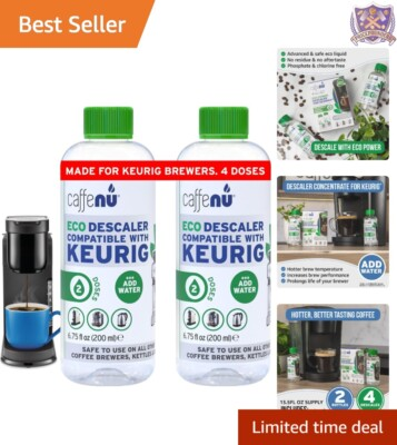 #ad Descaling Solution Liquid 2 Bottles Plant Based Kit Removes Limescale Coffee ... $23.99