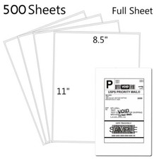 500 Shipping Labels Full Sheet 8.5x11 Self Adhesive Blank Paper for Inkjet Laser