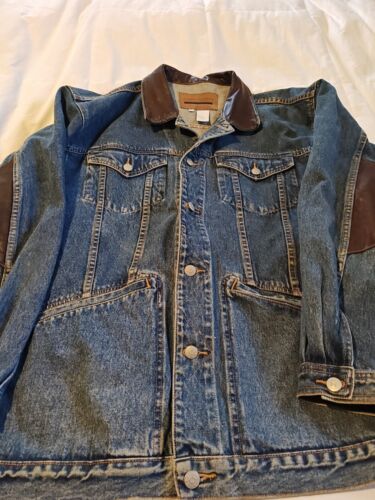 RARE VINTAGE Perry Ellis America Embroidered Denim Jacket Men's LG Nice! - Picture 5 of 11