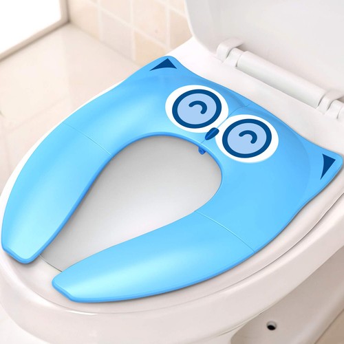 Foldable Silicone Potty Training Toilet Seat Cover Owl Design- Non Slip Feature