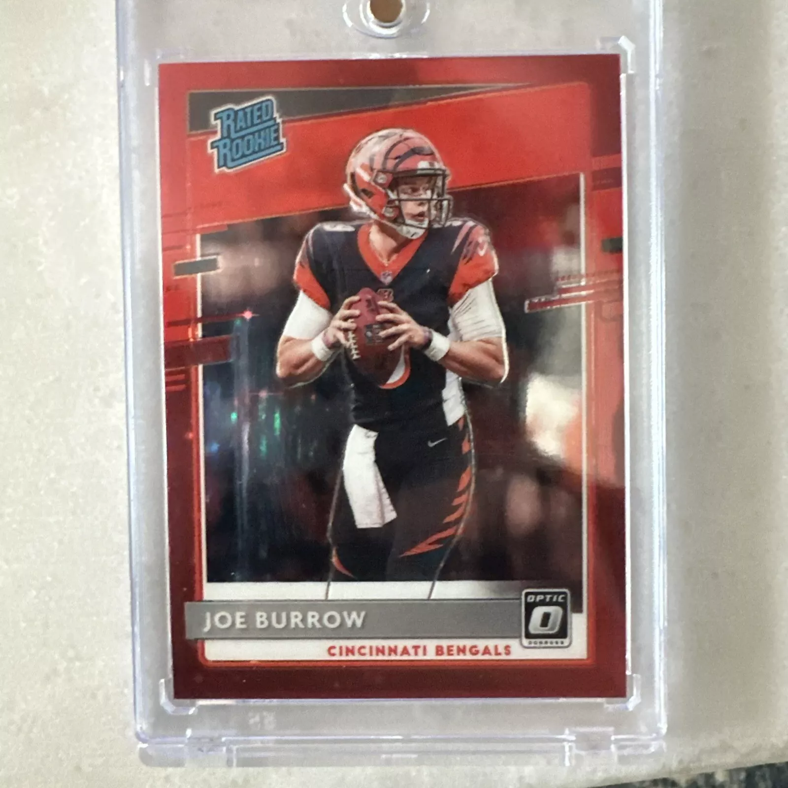 2020 Panini Donruss Optic - Rated Rookies Red Stars Prizm #151 Joe Burrow (RC)