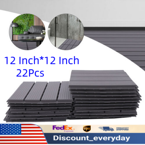 22Pcs Plastic Composite Patio Deck Tiles Interlocking Decking Tiles 12*12 Inch