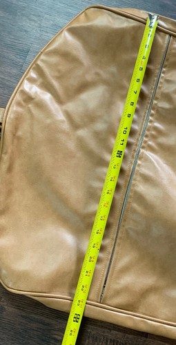 VTG 1970s Faux Leather Folding Zipper Garment Bag 36”x24” 3 Compartment Nice - Picture 9 of 9