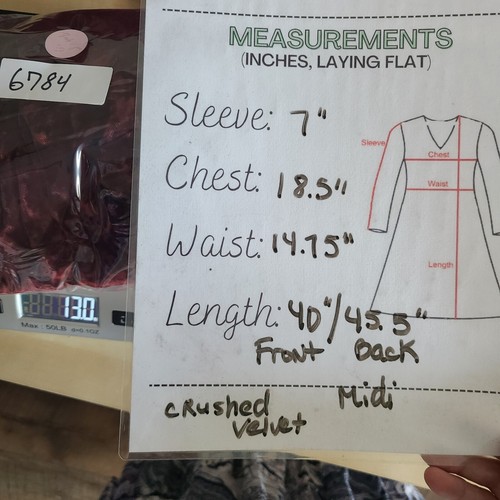 Abito donna Cabi velluto schiacciato piccolo scuro romantico stravagante gotico manica svolazzante - Foto 4 di 13