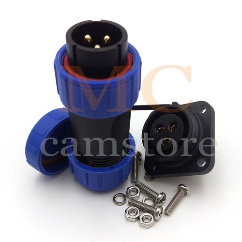 Enchufe conector impermeable SP21 montaje en panel de 3 pines IP67, conector de cable 30A - Imagen 6 de 7