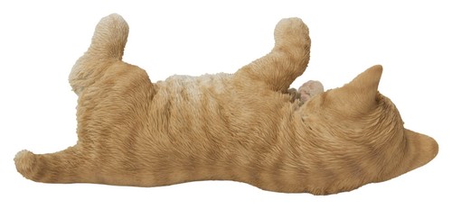 Lying Cat Orange Tabby Garden Statue Garden Yard Lawn Decor Home Ornament - Picture 4 of 7