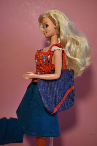 Vtg Barbie Mattel Late Superstar Era 1990s Redressed 70s Style W Accessories - Picture 12 of 15