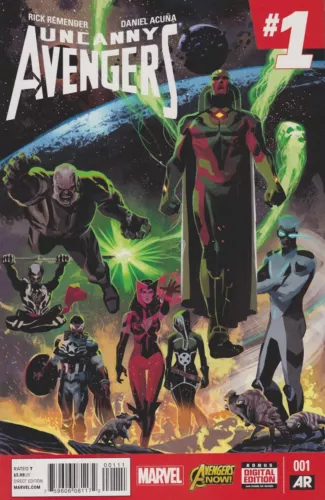 🔑 UNCANNY AVENGERS #1 2015 Marvel VARIANT Daniel Acuna Comic COVER A 🔥