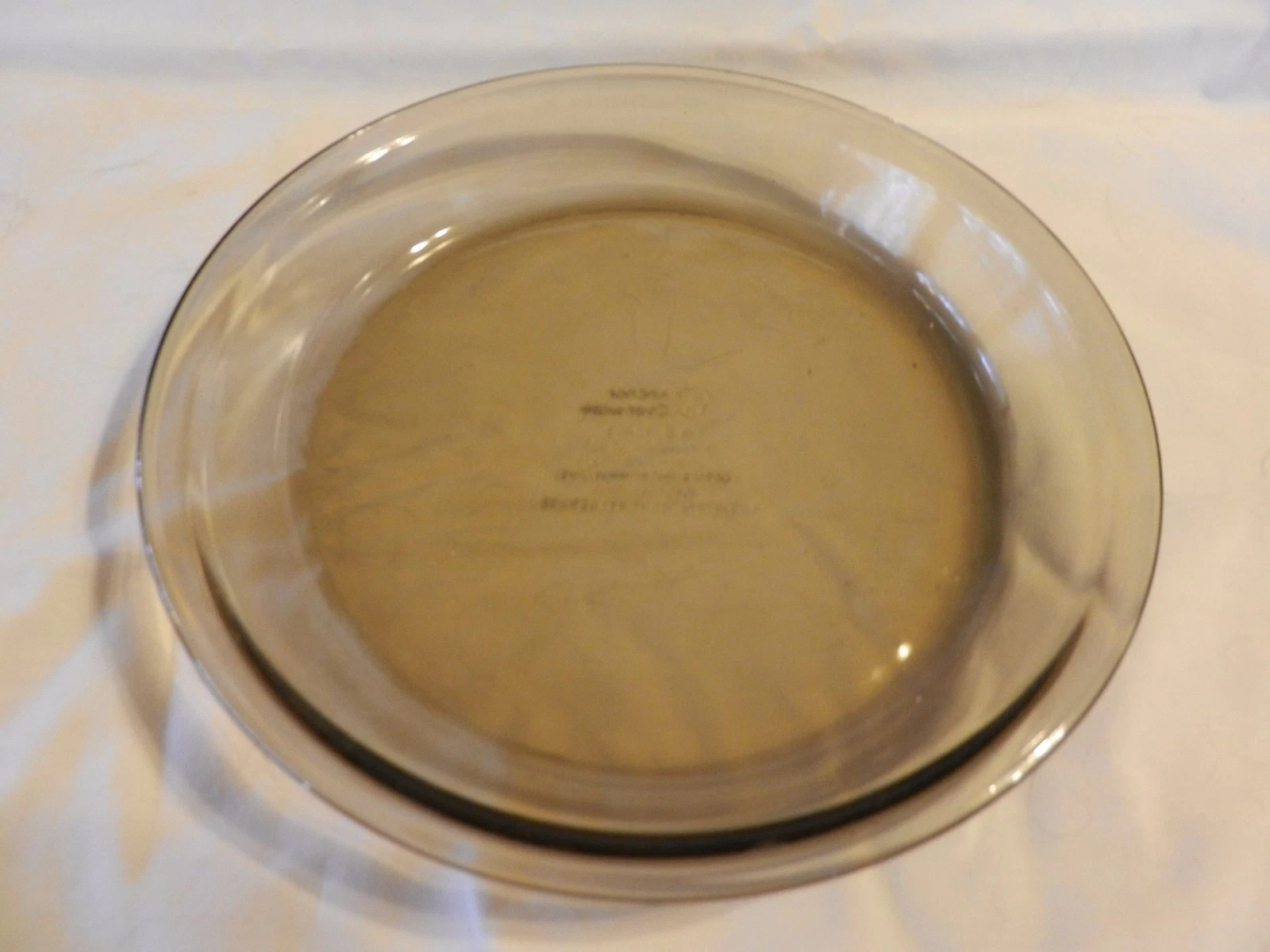 Anchor Ovenware 9" Pie Plate Dish Amber Brown 1060 Glassware Kitchen Bakeware