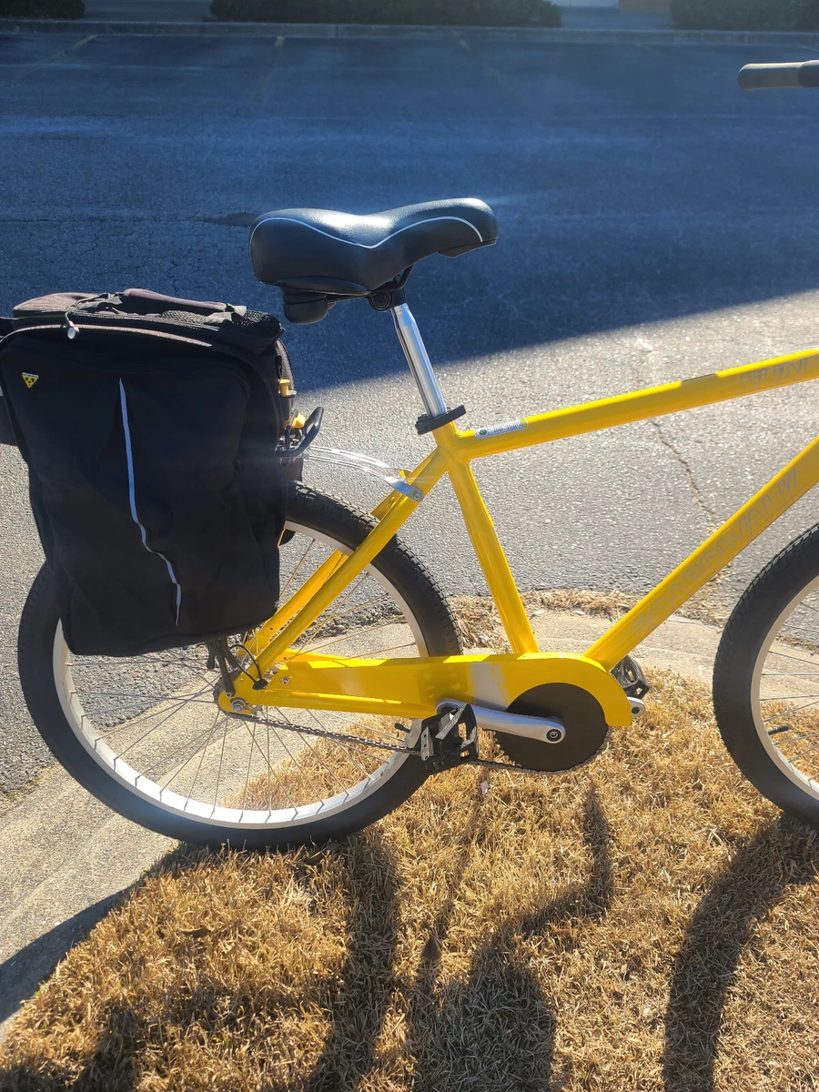 Used Beach Cruiser Sun Bicycles Boardwalk Yellow w Topeak Rack bag bell