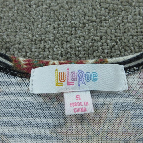 LuLaRoe Sweater Women's Small White Black Multicolor Print Open Front - Picture 10 of 18