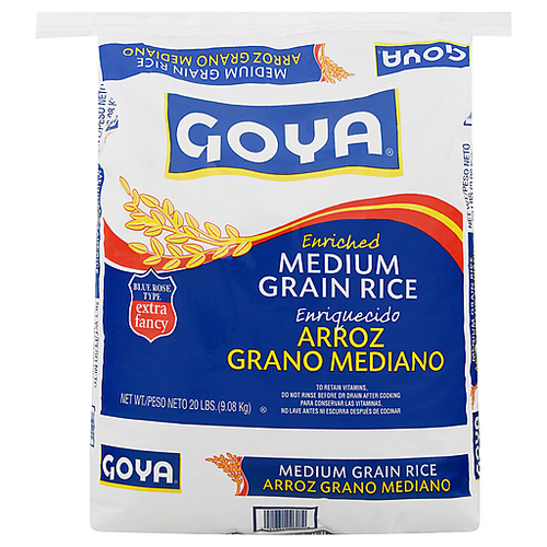 Goya Foods Enriched Medium Grain Rice, 20 Pound - Pack 1