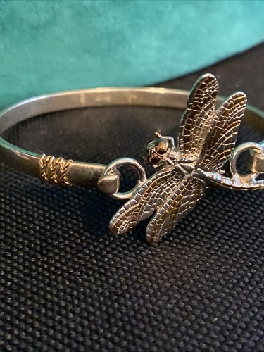 Dragonfly Swap Top Sterling silver Signed KOVEL Gold accents Bracelet - Picture 3 of 8