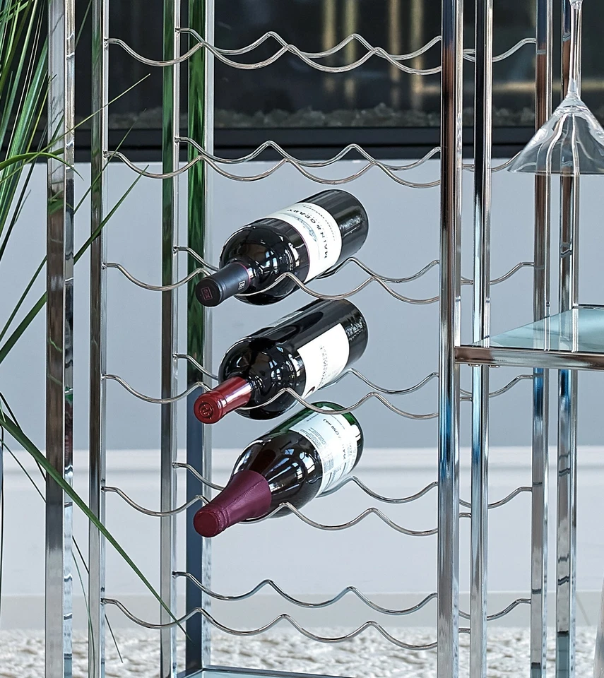 Carro de bar moderno contemporáneo glam pub mármol vidrio cromo posavasos 181370 Foto 4 de 4