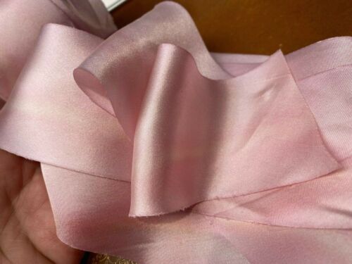 silk ribbon 2.5" on the bias hand dyed 1yd made in USA cherry blossom - Picture 2 of 4