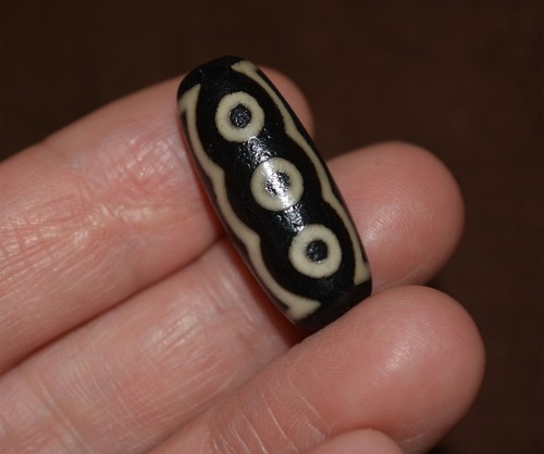 tibetan genuine old ancient five eyes dzi bead amulet real 5 eyed gzi pendant A7 - Picture 9 of 9