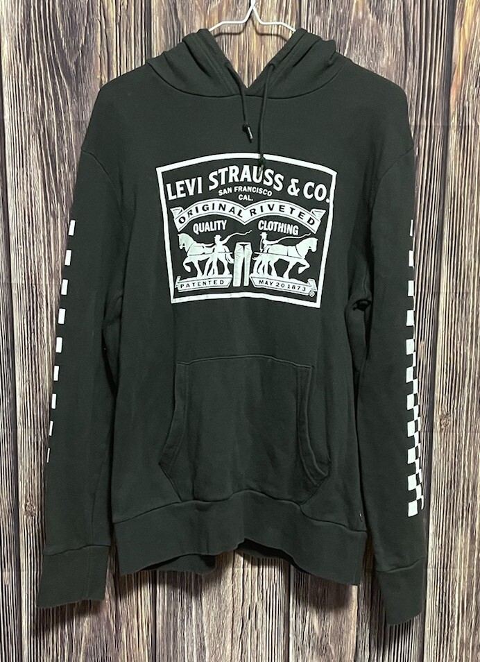 Levi Strauss Original Black Logo Long Sleeve Mens Sweatshirt Size M
