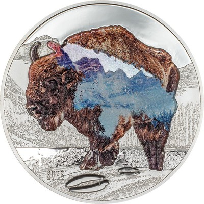 Mongolia 2023 1000 Togrog BISON Into The Wild 2oz Silver Coin