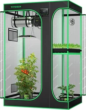 D325 2-In-1 3X2 Grow Tent, 36"X24"X53" High Reflective Mylar with Multi-Chamber
