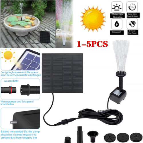 Solar Fountain Water Pump Bird Bath Fountain for Outdoor Garden Small Pond Pool - Picture 1 of 27