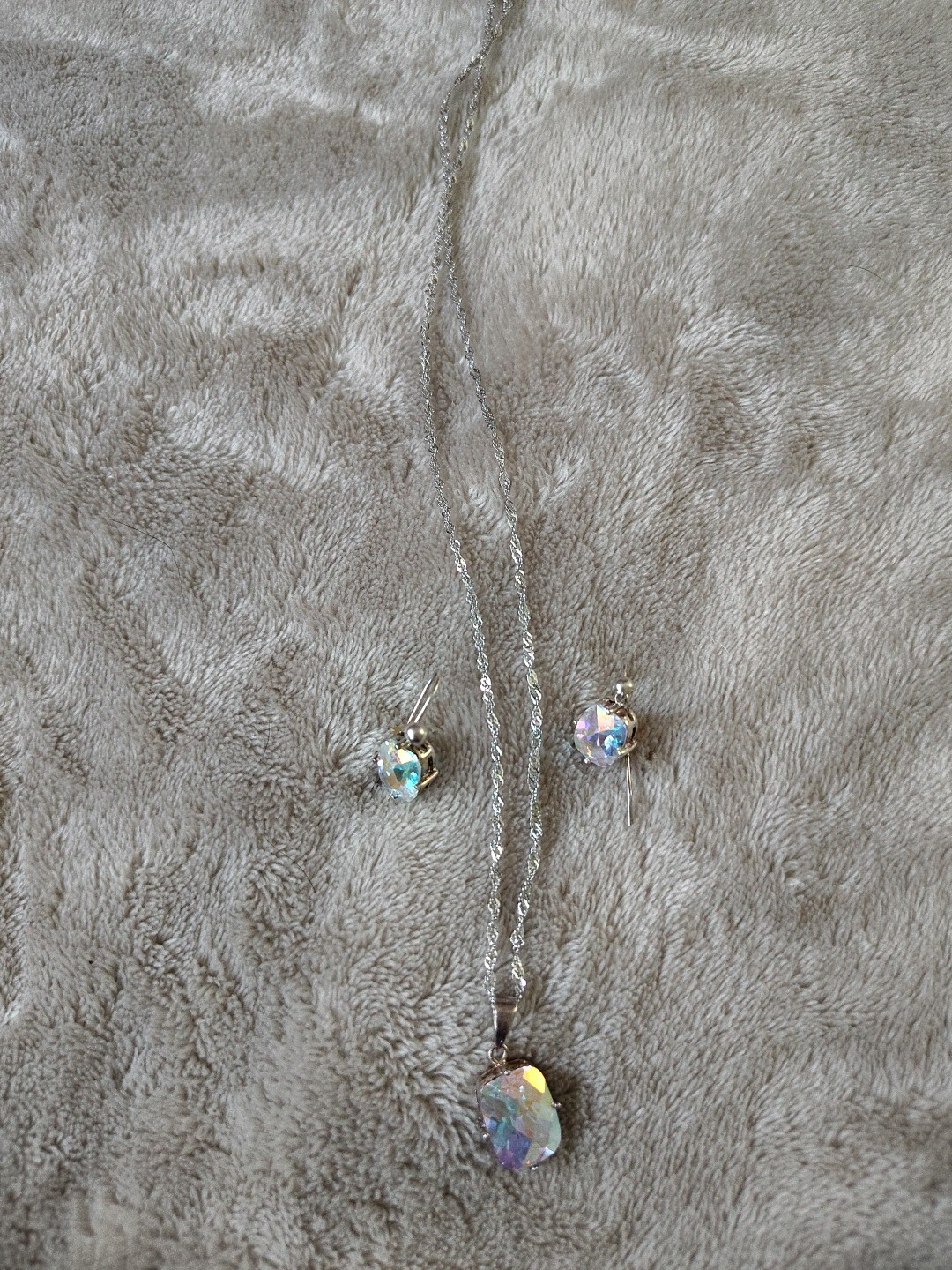 Sterling Silver CZ Necklace and Earrings Set for Bradford Gift Exchange-image