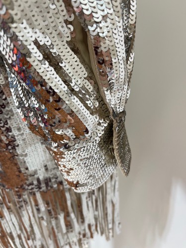 NWT Pinko Sequin Duster in Silver Size IT 44 US 8 - Picture 7 of 11