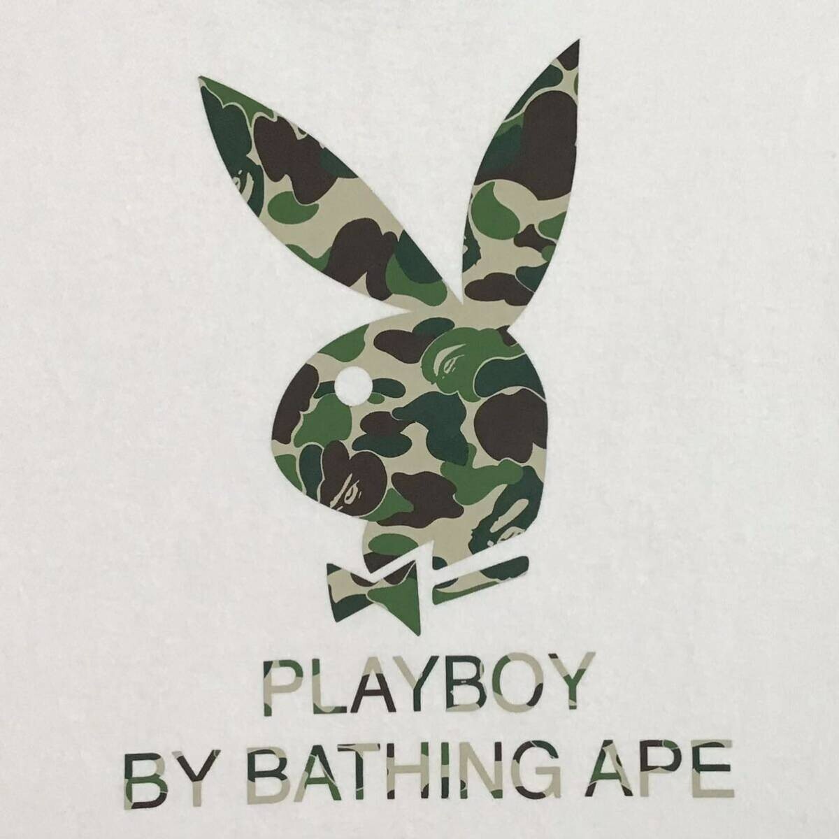 BAPE × Playboy T-shirt ABC camo green White A Bathing Ape Size M
