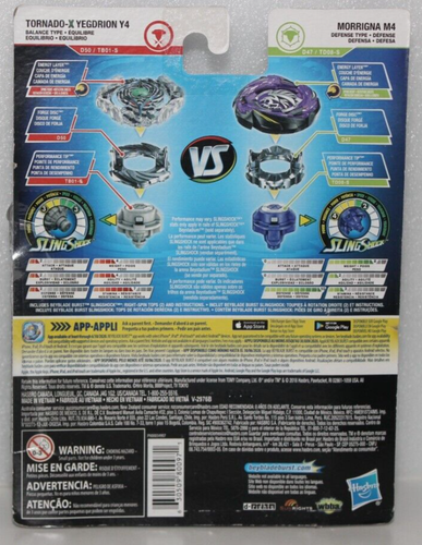 BEYBLADE BURST TURBO SLINGSHOCK TORNADO-X YEGDRION Y4 & MORRIGNA M4 2018 NUOVO CON SCATOLA - Foto 2 di 2