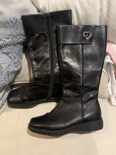 Girls black Leather Boots made in Italy for Instep St. John’s wood - Afbeelding 1 van 7