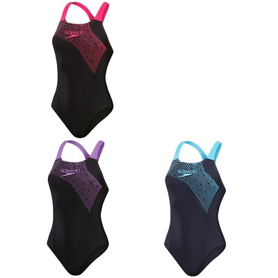 Speedo Medley Logo Badeanzug Schwimmanzug einteiler Frauen Damen chlorbeständig