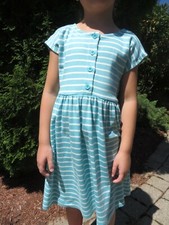 Hanna Andersson Girls Dress 100 110 Daydress Cotton Blue Stripes NEW 4 5 6-7