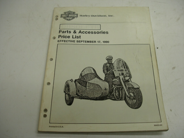HARLEY DAVIDSON Parts & Accessories PRICE LIST 1990 P/N 99422-90