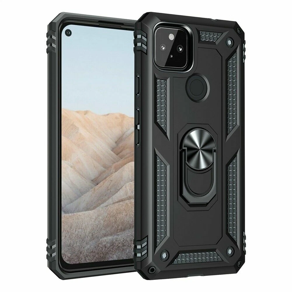 For Google Pixel 4 5a 5G Ring Kickstand Armor Shockproof Hybrid Phone Case - Image 2 of 4